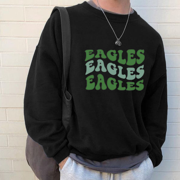 Eagles Letter Print Men's Crew Neck Sweatshirt