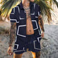 Clearance-Geometric Print Beach Suit-XL,2XL,3XL