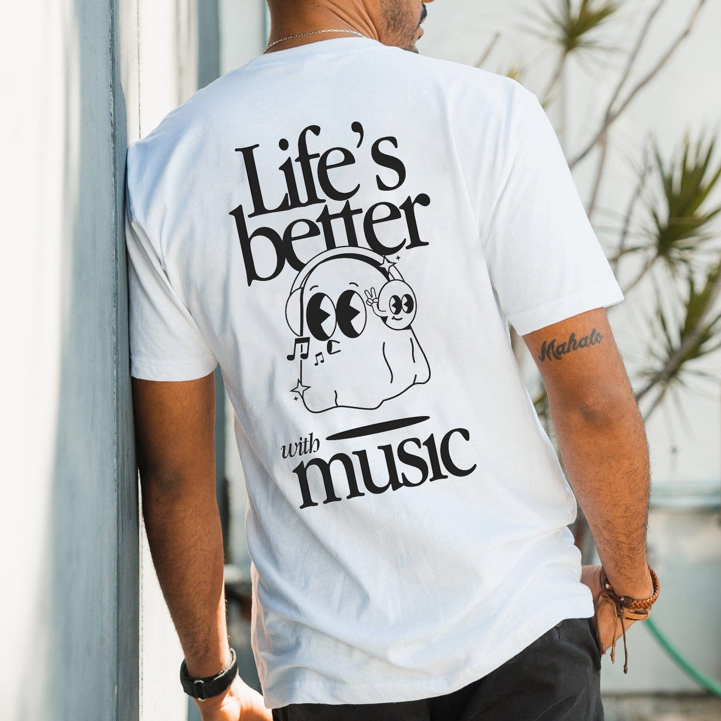 Life's Better With Music Men's Casual T-shirt 230g