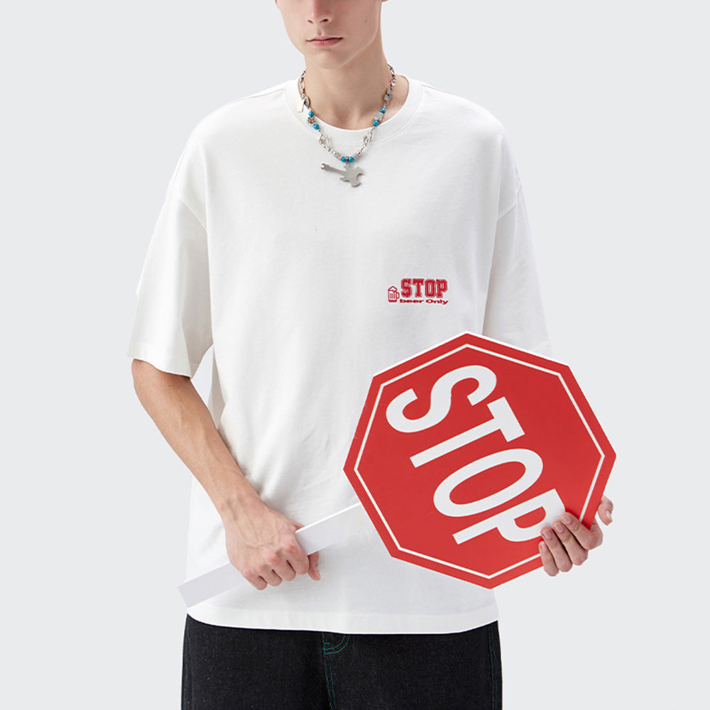 Stop Sign Graffiti Men's Oversized T-shirt 230g