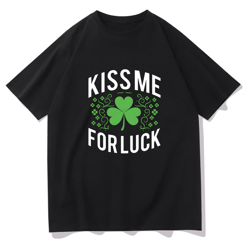 Irish Lucky Kiss Four-Leaf Clover Romance Tee
