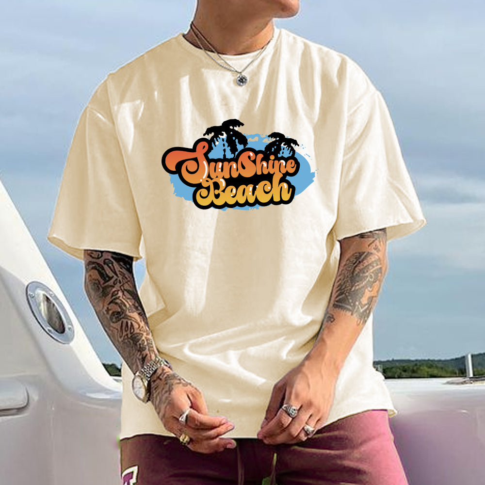 NOVAROPA™ Sunshine Beach Print Cotton T-shirt
