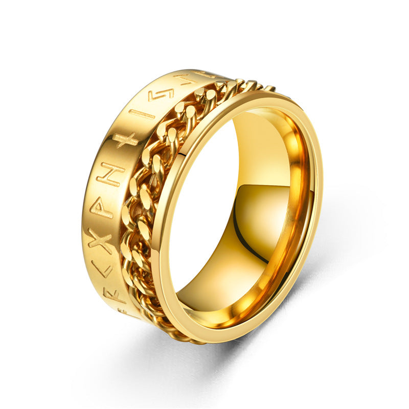 Viking Mystical Runic Rotating Ring