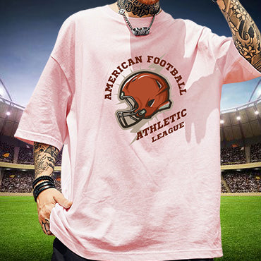 Football Print Men's Cotton Tee