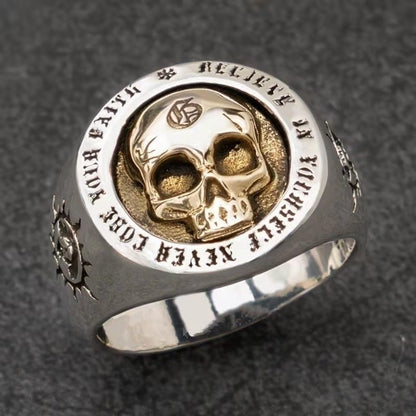 Men Retro Viking Skull Ring