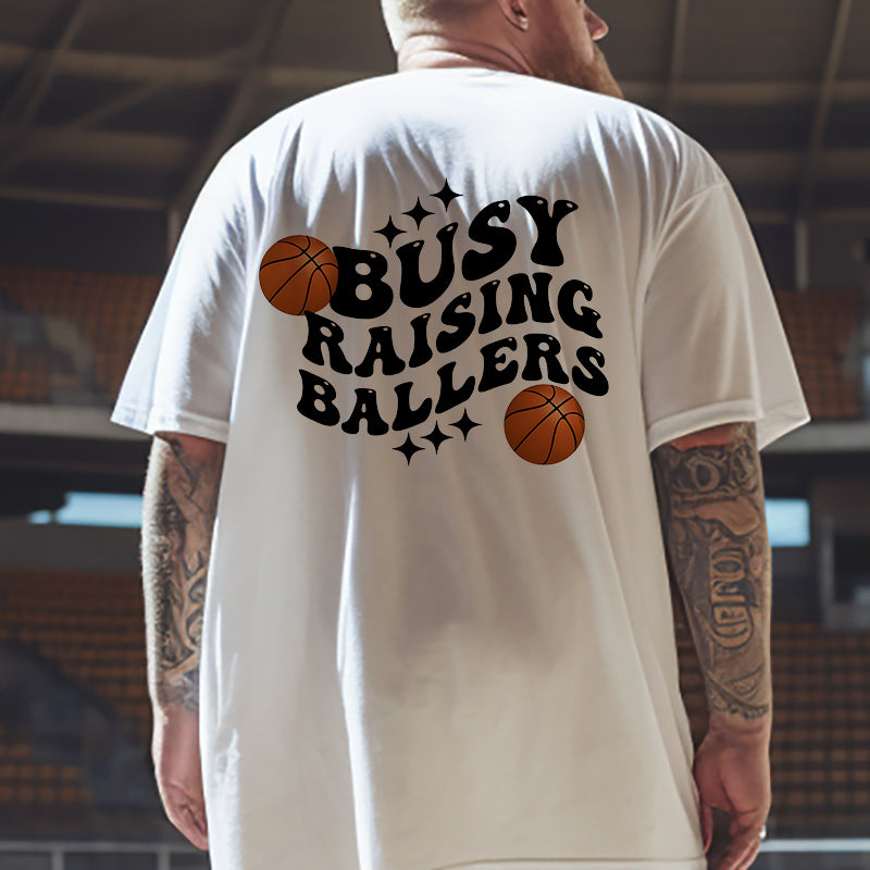 Basketball and Letter Print Men's Trendy T-shirt