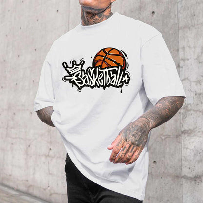 NOVAROPA™ Basketball Print Men's Cotton T-shirt