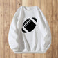 Black Football Print Crew Neck Sweatshirt