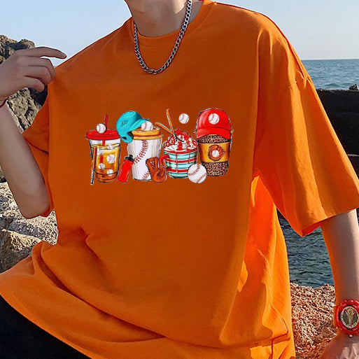 Men's Baseball Print Cotton T-shirt