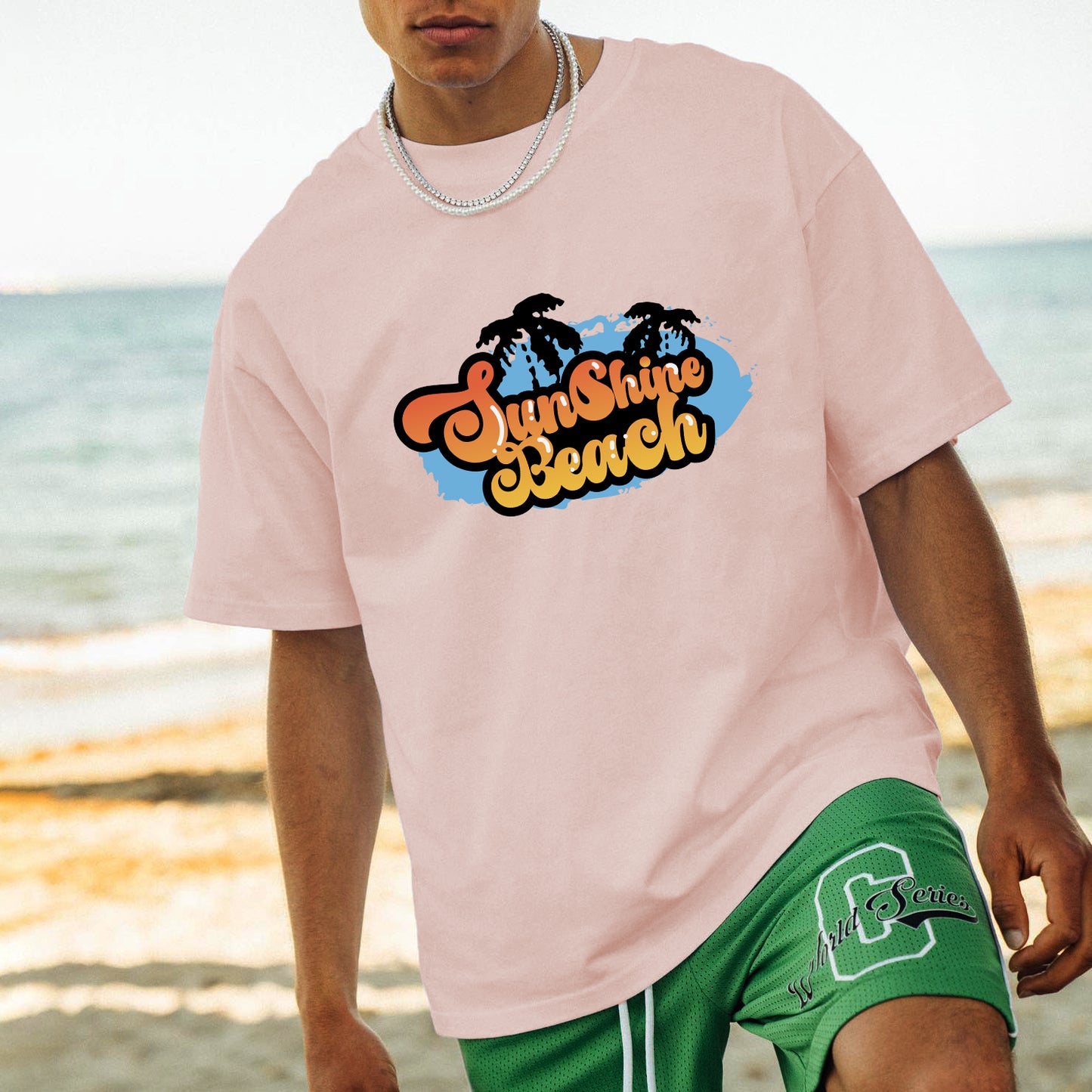 NOVAROPA™ Sunshine Beach Print Cotton T-shirt