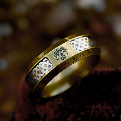 Men's Viking Runes Tree Of Life Ring