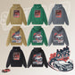 Heavyweight Stonewashed Distressed Hoodie with Car Print