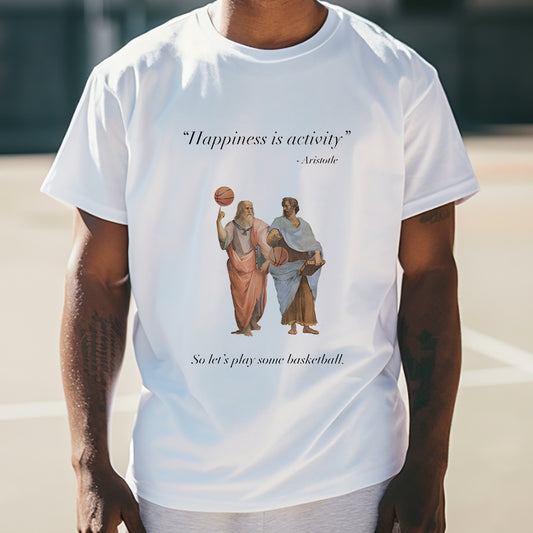 Funny Aristotelian Quote Retro Basketball Short Sleeve T-Shirt