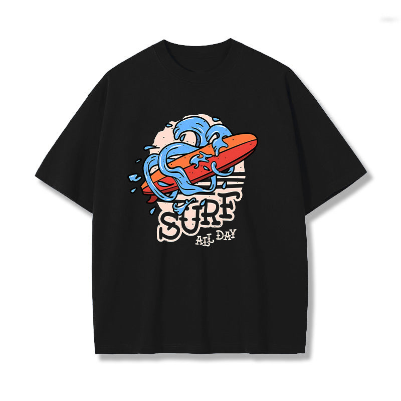 Ocean Waves Surfboard Print Vacation Vibes Men's T-shirt