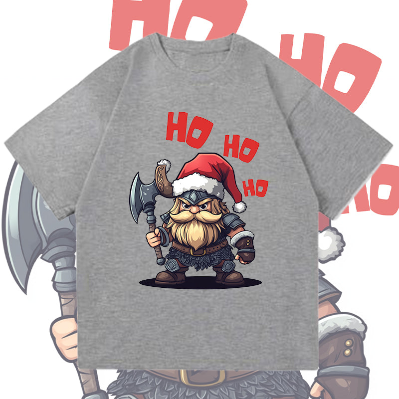 Viking HO HO HO Print Men's Xmas Print T-shirt