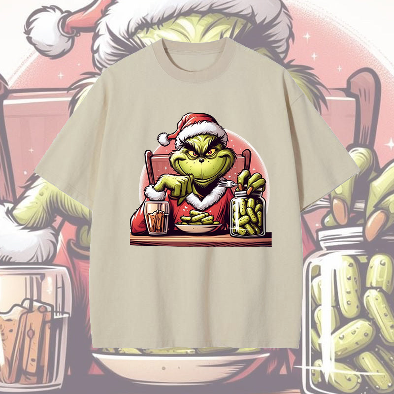 Unique Christmas Fashion Grinch Loves Pickles Men's T-Shirt