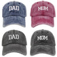 DAD/MOM Embroidered Washed Cap Hat