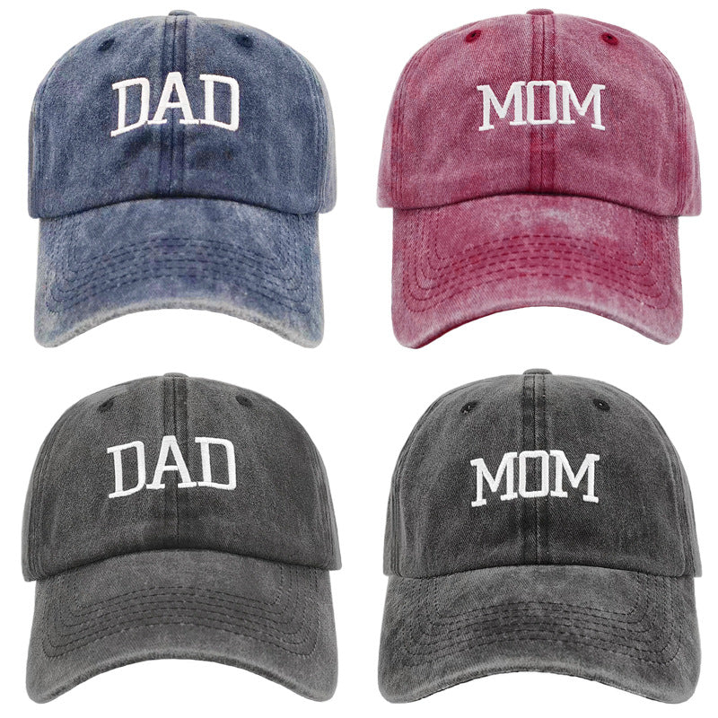 DAD/MOM Embroidered Washed Cap Hat