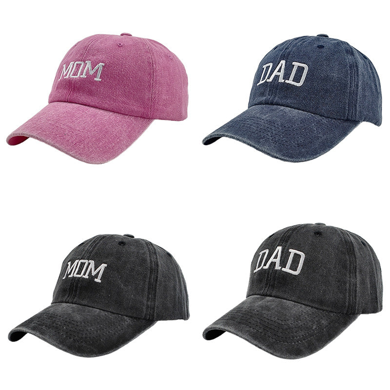 DAD/MOM Embroidered Washed Cap Hat