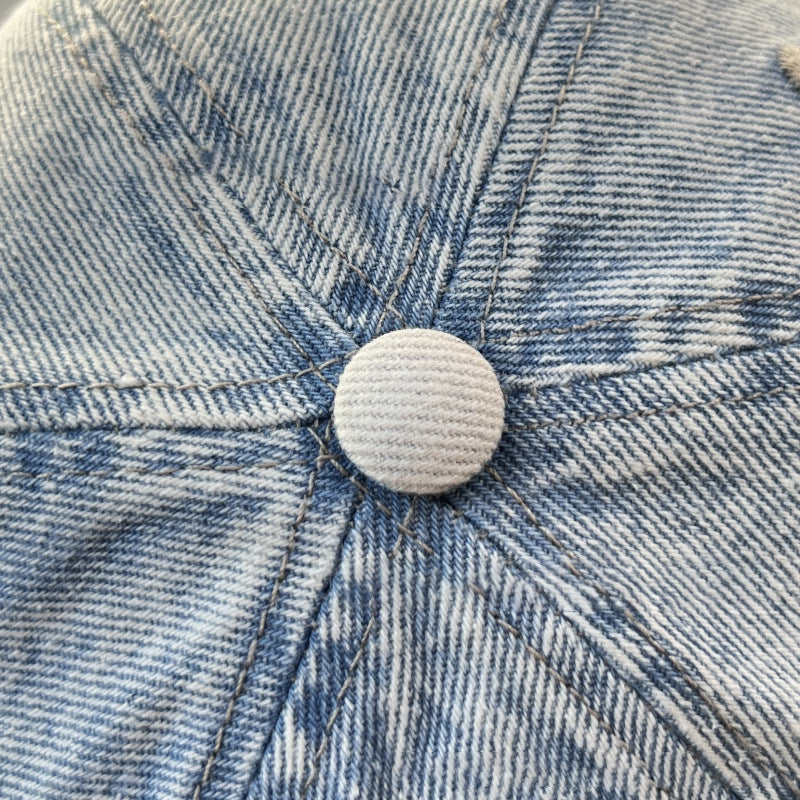 Retro Solid Color Washed Ripped Cap Hat