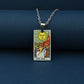 Vintage Tarot Card Necklace – Stainless Steel Tarot Pendant with Color Printed Arcana Design