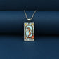 Vintage Tarot Card Necklace – Stainless Steel Tarot Pendant with Color Printed Arcana Design
