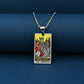 Vintage Tarot Card Necklace – Stainless Steel Tarot Pendant with Color Printed Arcana Design