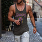 LAKERS Graphic Print Crew Neck Casual Tank Top