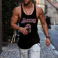 LAKERS Graphic Print Crew Neck Casual Tank Top