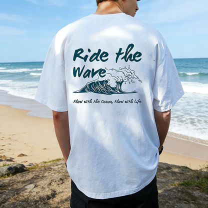 Men's Ocean Wave Graphic T-Shirt - Ride the Wave Surfing Tee