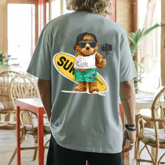 Surfing Bear Men's Cotton T-shirt 230g