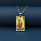 Vintage Tarot Card Necklace – Stainless Steel Tarot Pendant with Color Printed Arcana Design
