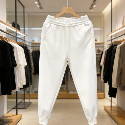 Men's White Color Sweatpants – Soft Cotton Joggers for Workout, Training & Everyday Wear