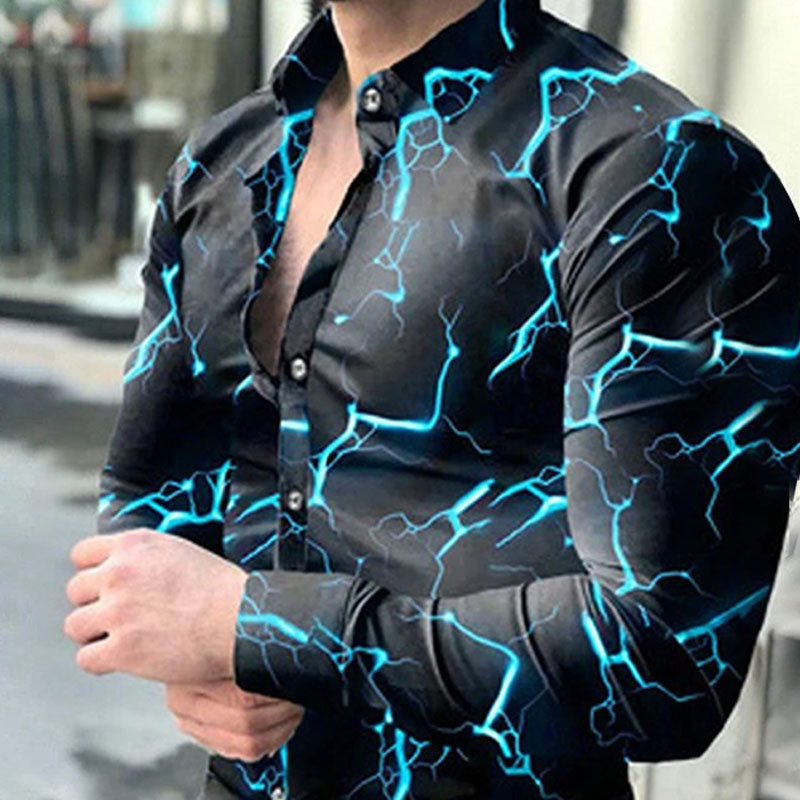 Casual Long-sleeved Printed Shirt
