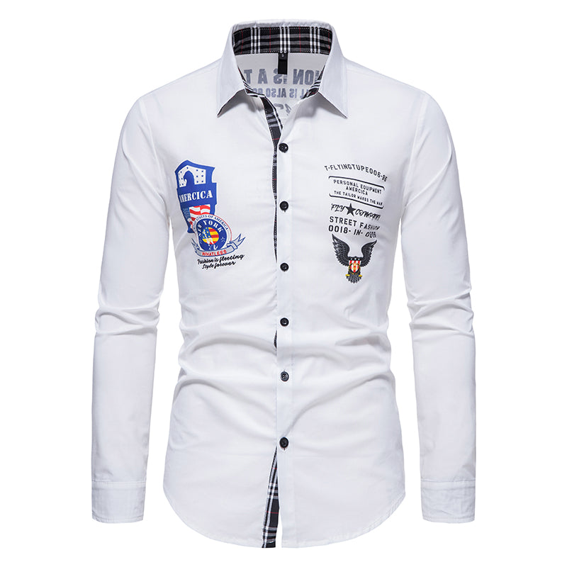 Casual Solid Color Printed Shirt