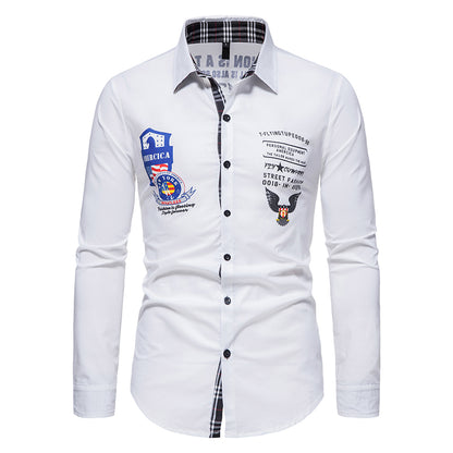 Casual Solid Color Printed Shirt
