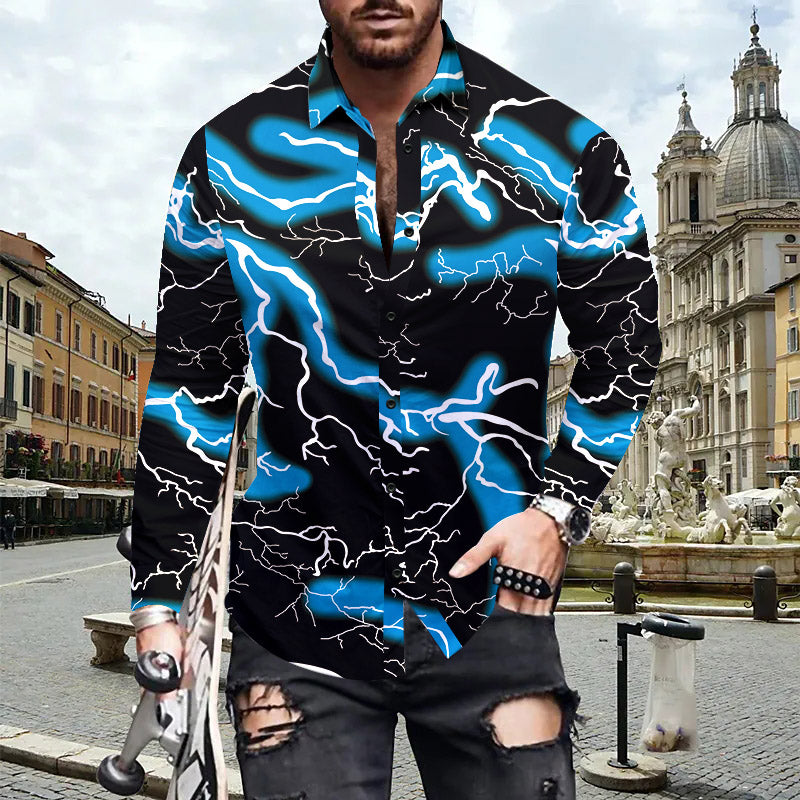Casual Long-sleeved Printed Shirt