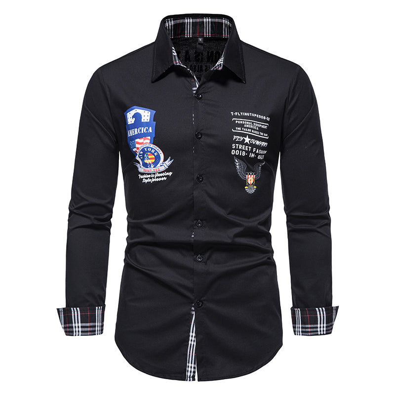 Casual Solid Color Printed Shirt