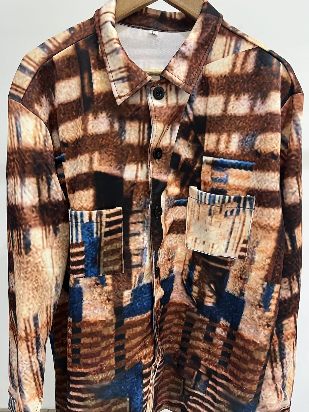 Clearance-Men's Printed Button Down Shirt