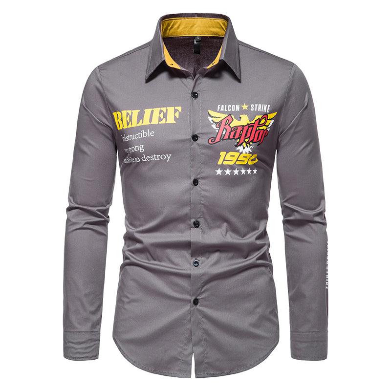 Casual Solid Color Printed Shirt