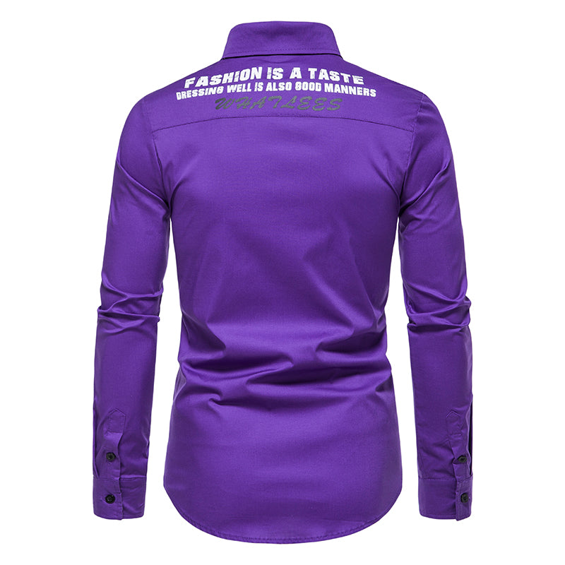 Casual Solid Color Printed Shirt