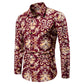 Long-sleeved Shirt With Lapel Print
