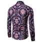 Long-sleeved Shirt With Lapel Print