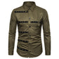Long-sleeved Shirt With Lapel Print
