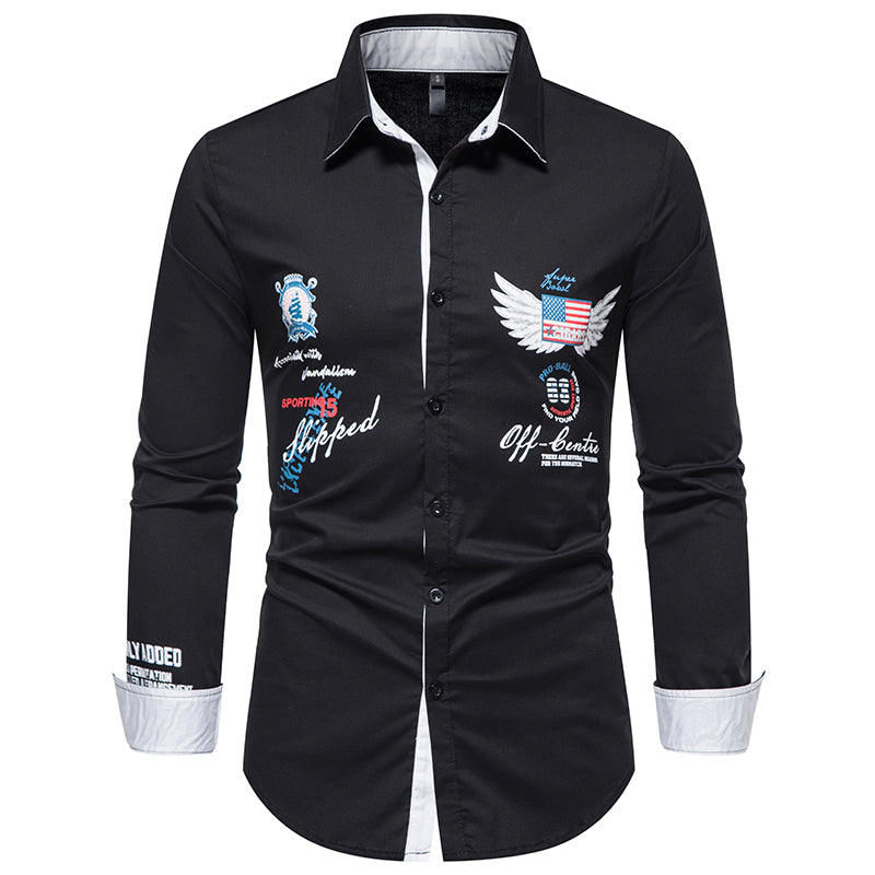 Casual Solid Color Printed Shirt
