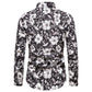 Long-sleeved Shirt With Lapel Print