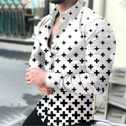 Casual Long-sleeved Printed Shirt