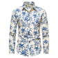 Long-sleeved Shirt With Lapel Print