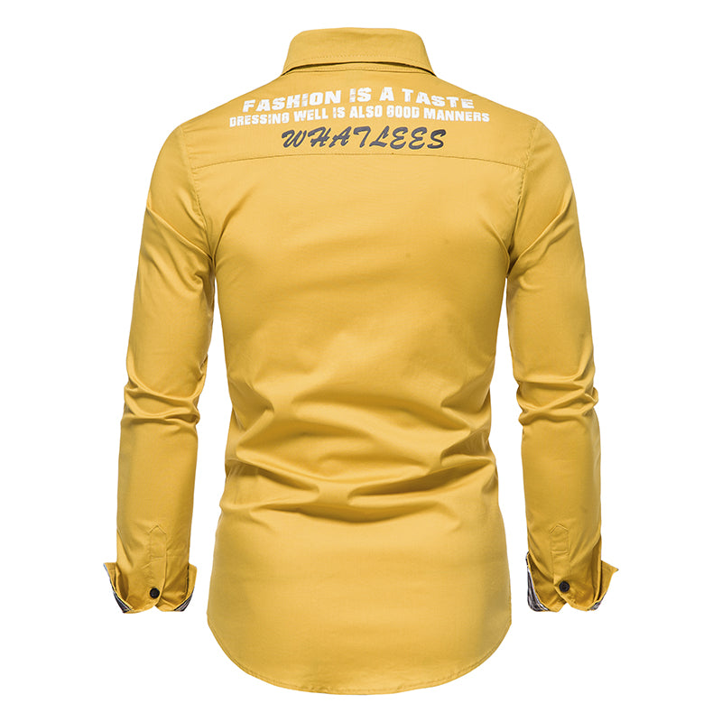Casual Solid Color Printed Shirt