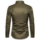 Long-sleeved Shirt With Lapel Print